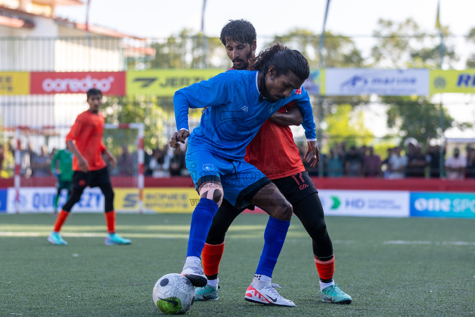 R Alifushi vs R Meedhoo in Day 5 of Golden Futsal Challenge 2024 was held on Friday, 19th January 2024, in Hulhumale', Maldives Photos: Mohamed Mahfooz Moosa / images.mv