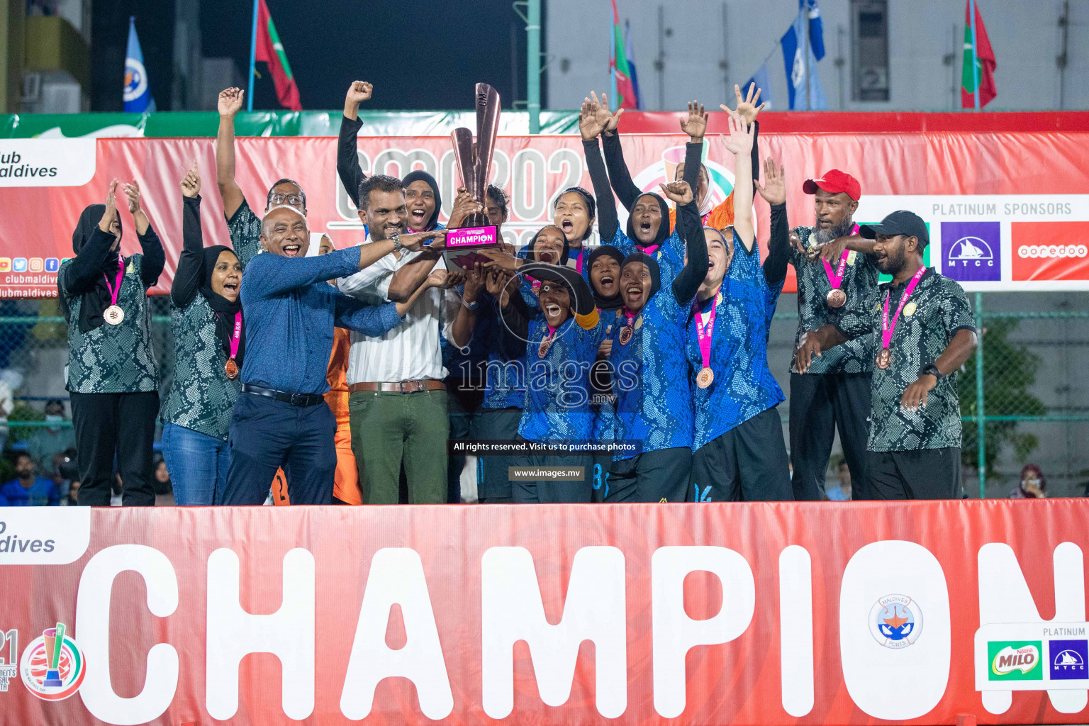 Ports Limited vs WAMCO - in the Finals 18/30 Women's Futsal Fiesta 2021 held in Hulhumale, Maldives on 18 December 2021. Photos by Nausham Waheed & Shuu Abdul Sattar