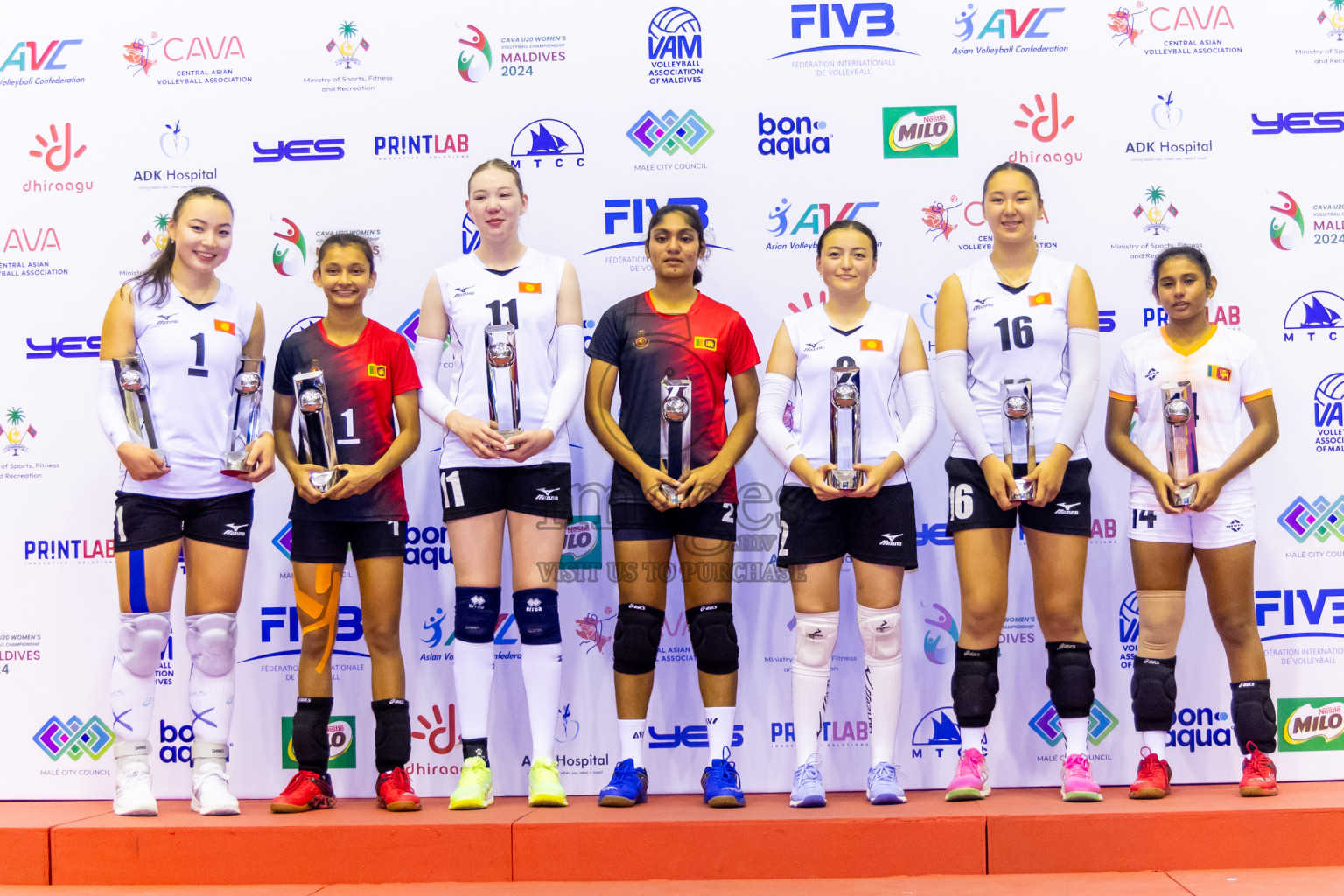 Kyrgyzstan vs Sri Lanka in Final of CAVA U20 Woman's Volleyball Championship 2024 was held in Social Center, Male', Maldives on 23rd July 2024. Photos: Nausham Waheed / images.mv