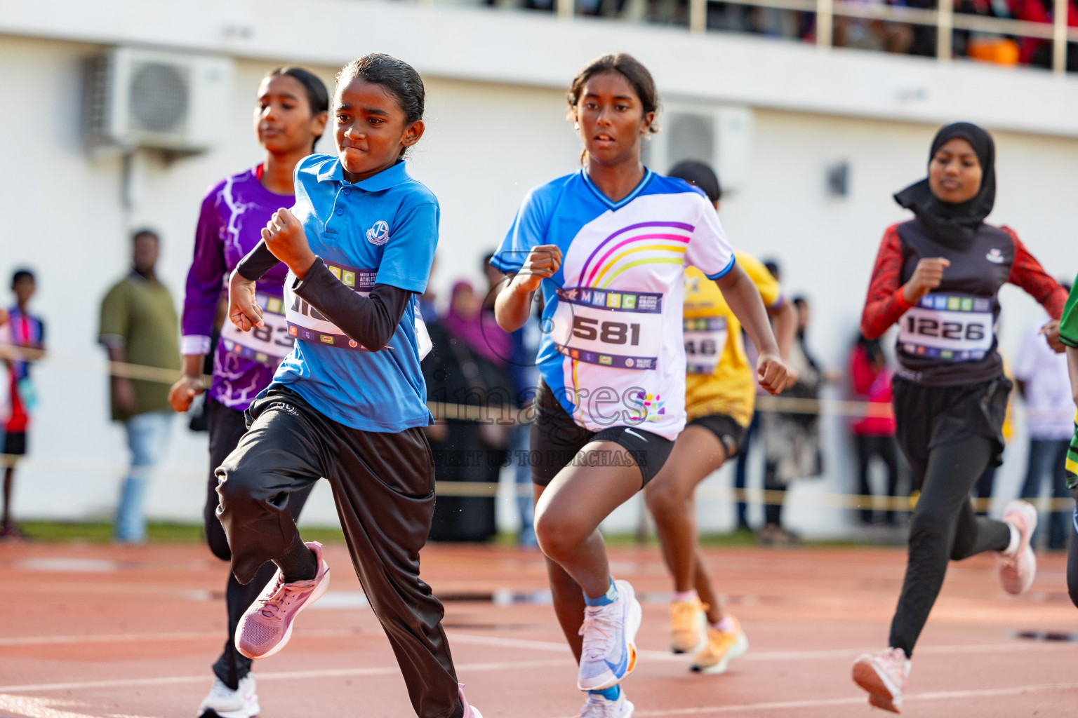 Day 1 of MWSC Interschool Athletics Championships 2024 held in Hulhumale Running Track, Hulhumale, Maldives on Saturday, 9th November 2024. 
Photos by: Ismail Thoriq, Hassan Simah / Images.mv