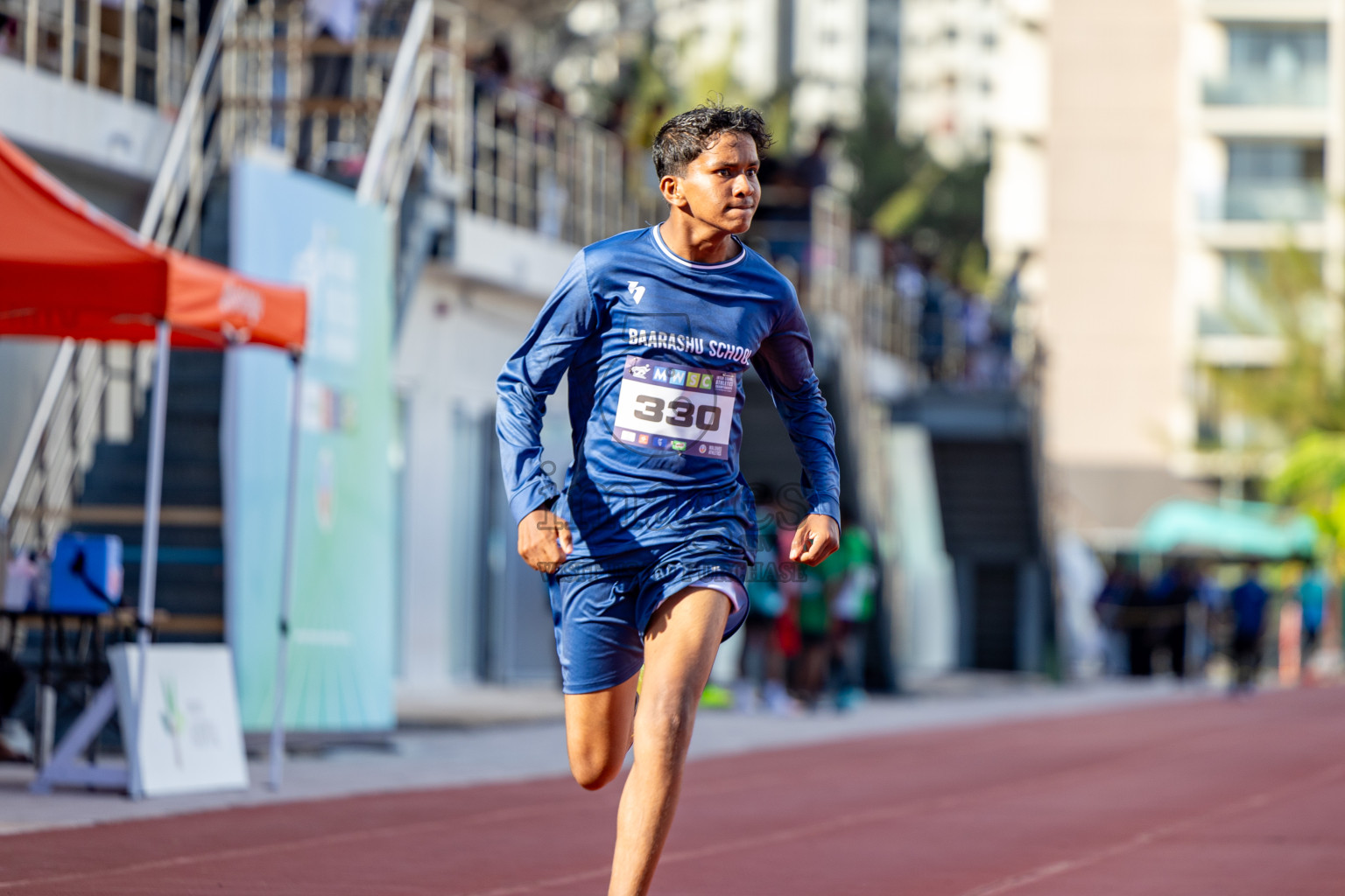 Day 1 of MWSC Interschool Athletics Championships 2024 held in Hulhumale Running Track, Hulhumale, Maldives on Saturday, 9th November 2024. 
Photos by: Hassan Simah / Images.mv