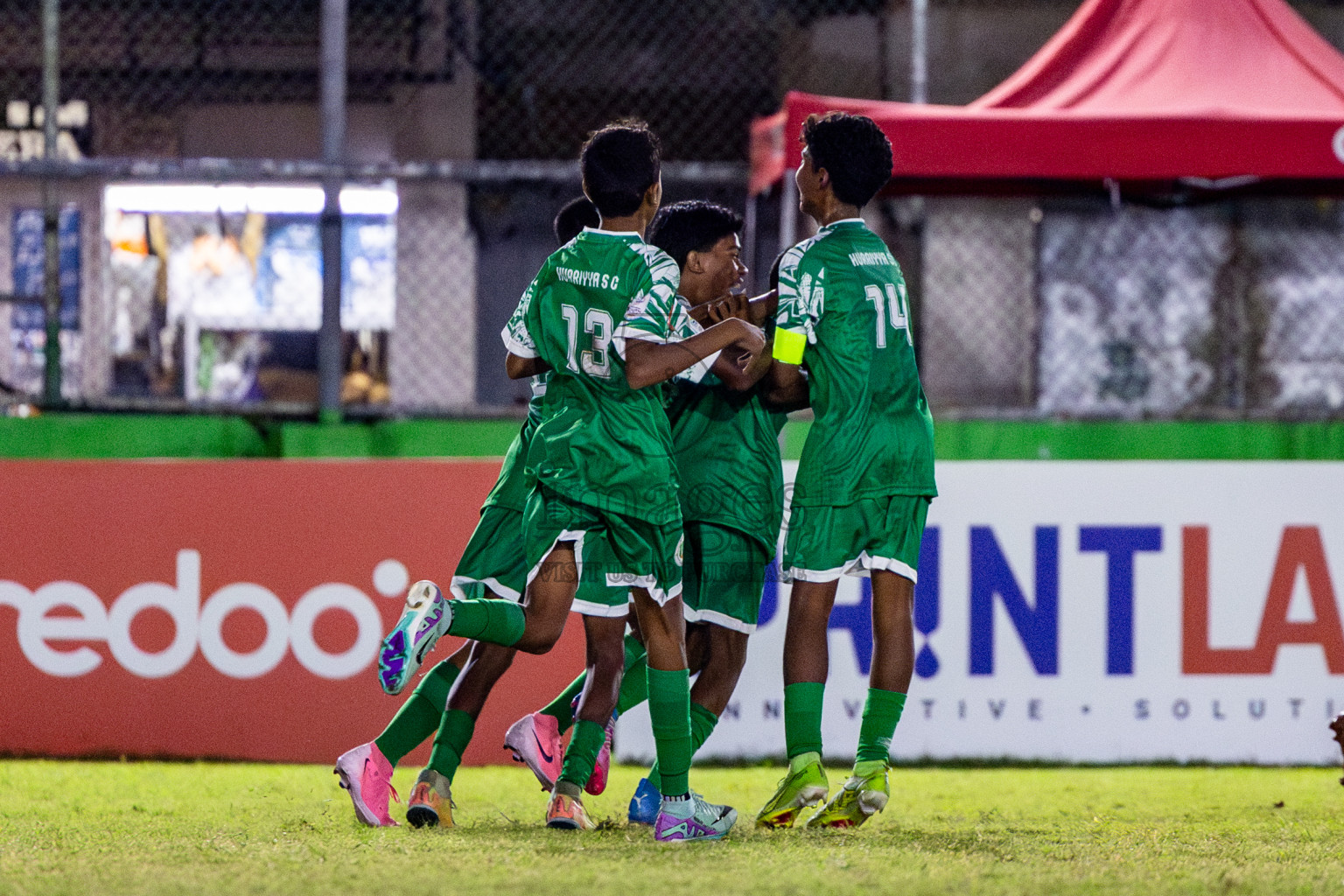 Victory Sports Club vs Hurriyya Sports Club (U14) in Day 9 of Dhivehi Youth League 2024 held at Henveiru Stadium on Saturday, 14th December 2024. Photos: Nausham Waheed / Images.mv