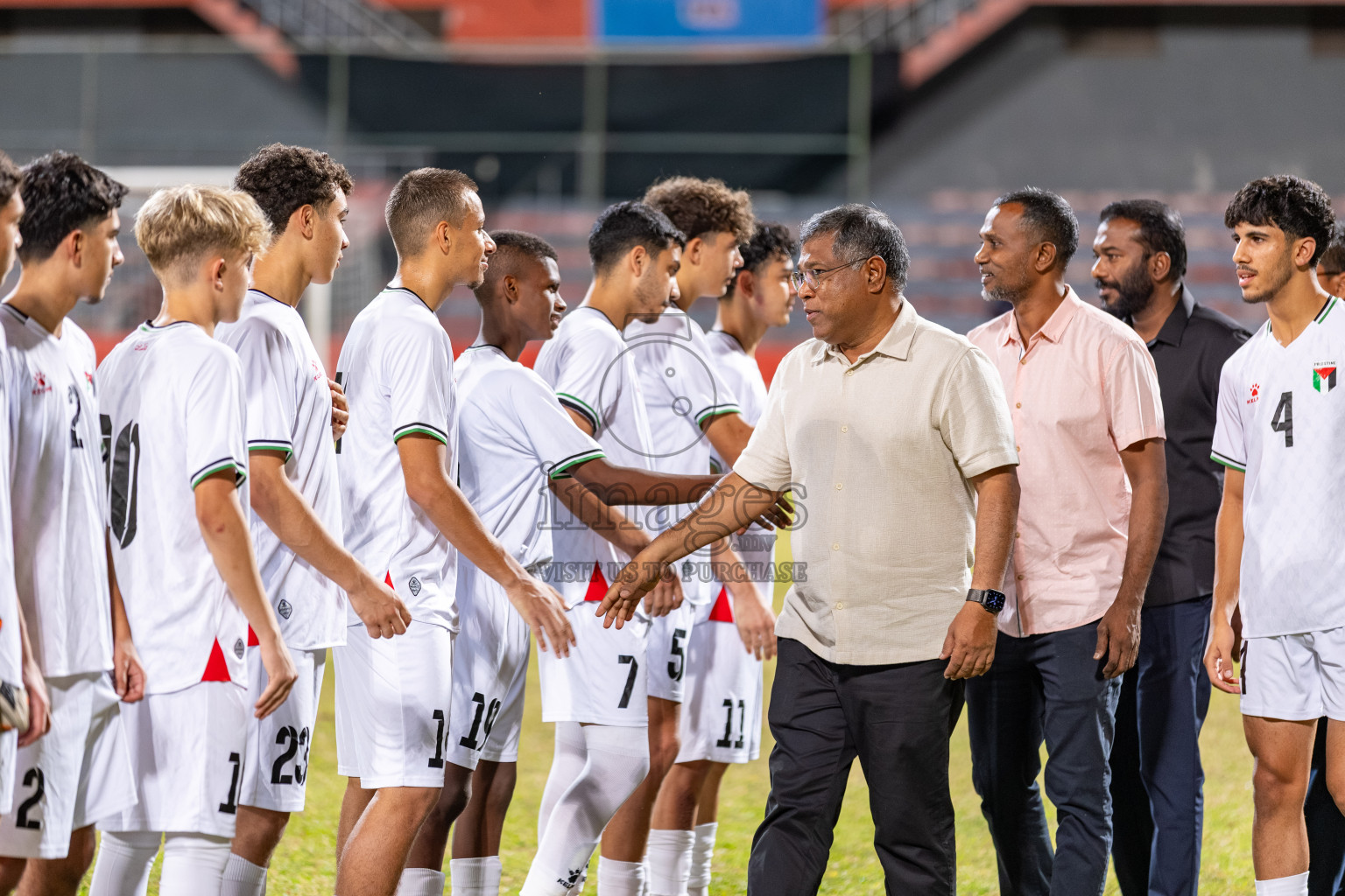 Maldives vs Palestine in an under 17 friendly held in National Football Stadium, Male', Maldives on Thursday, 13 November 2025. 
Photos: Mohamed Mahfooz Moosa / Images.mv