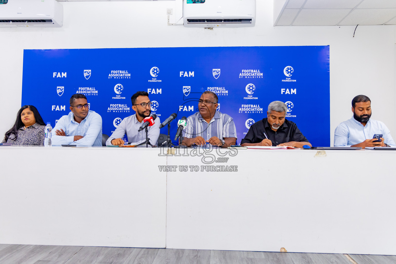 Press conference by FAM Normalization Committee was held at National Stadium in Male', Maldives on Sunday, 18th September 2024. Photos: Nausham Waheed / images.mv