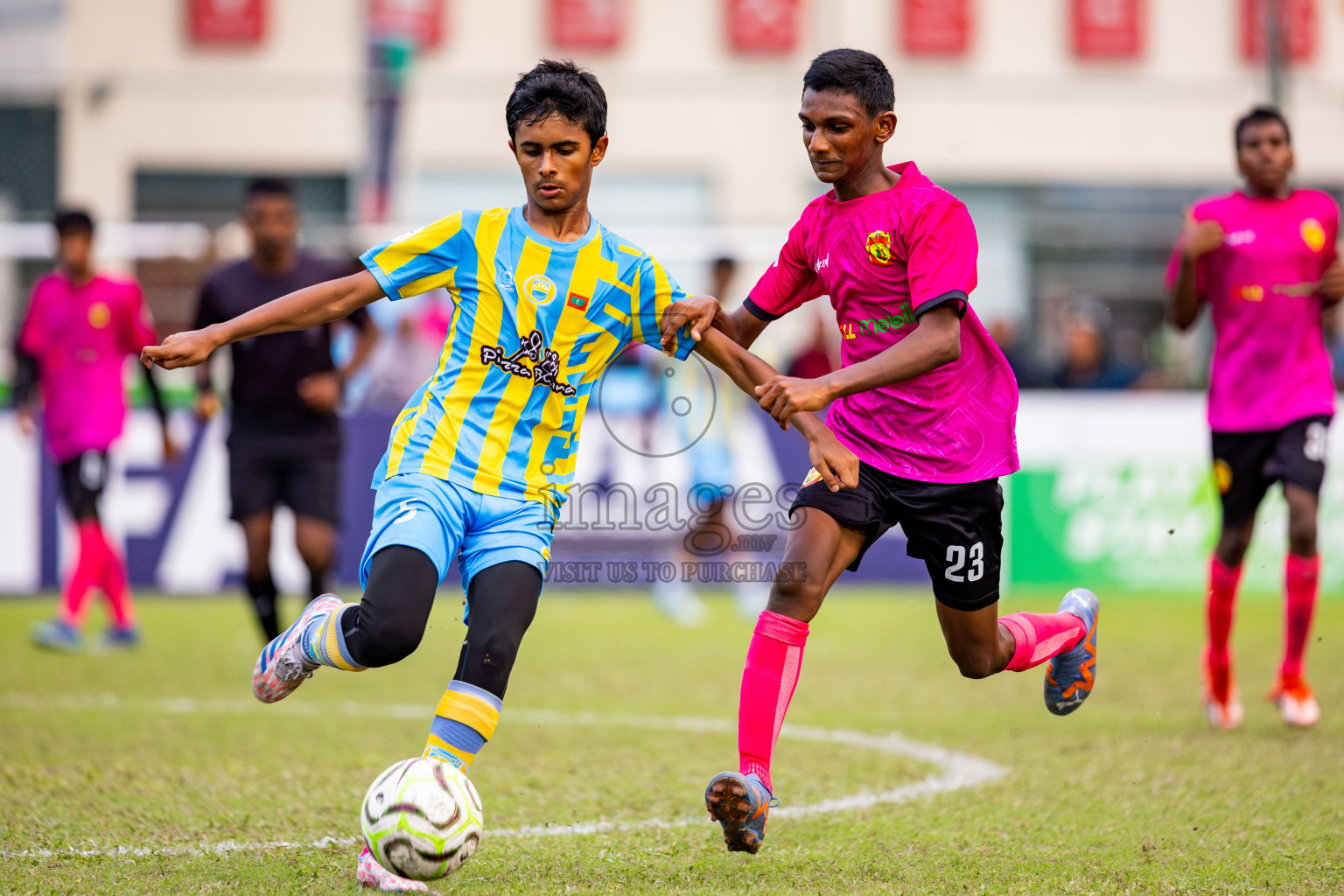 Under 14 United Victory vs Valancia on day 3 of Dhivehi Youth League 2024 held at Henveiru Stadium on Saturday, 23rd November 2024. Photos: Nausham Waheed/ Images.mv