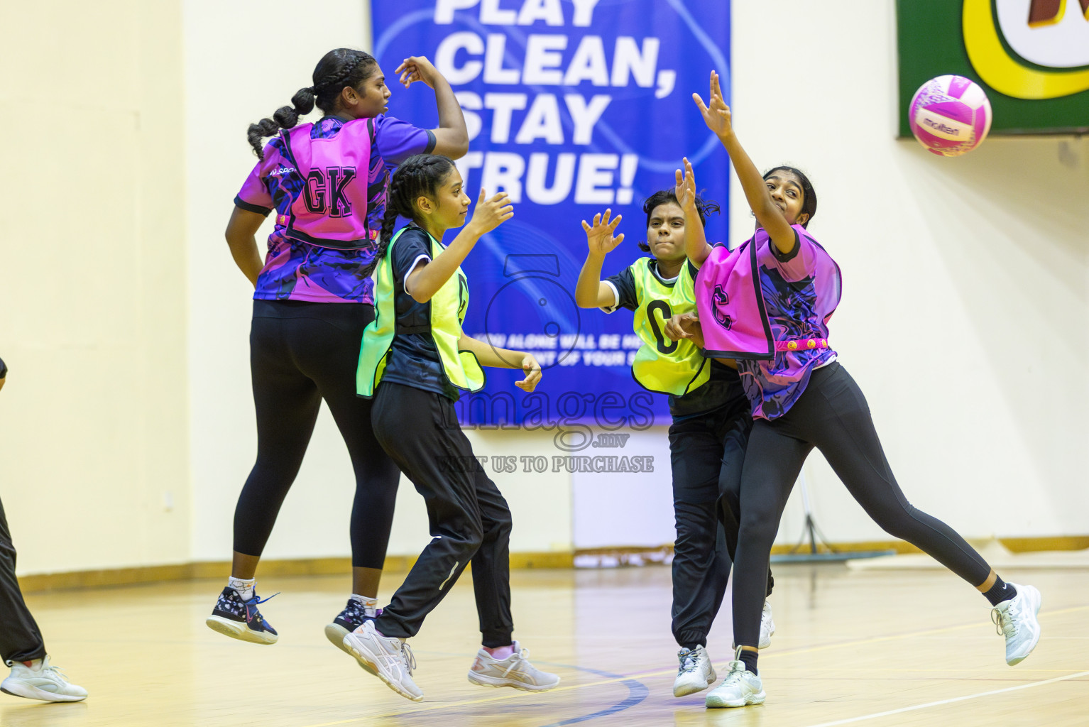 AIS  Netball academy vs N sports Academy in Day 3 of 3rd Netball Junior Championship, held at Social Center on Wednesday 22nd January 2025 . Photos: Shuu Abdul Sattar / images.mv