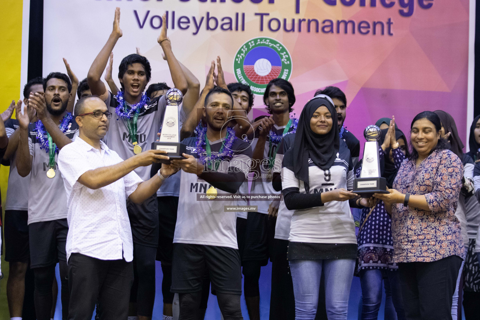 Maldives National University and Villa College in the final of Inter College Volleyball Tournament 2019 (Boys division) in Male', Maldives on Saturday, 30th March 2019 Photos: Shuaadh Abdul Sattar / images.mv