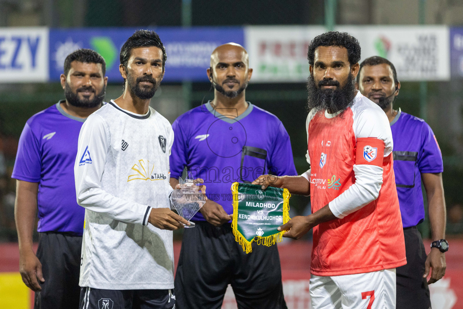 N Miladhoo vs N Kendhikulhudhoo in Day 15 of Golden Futsal Challenge 2024 was held on Monday, 29th January 2024, in Hulhumale', Maldives Photos: Nausham Waheed / images.mv