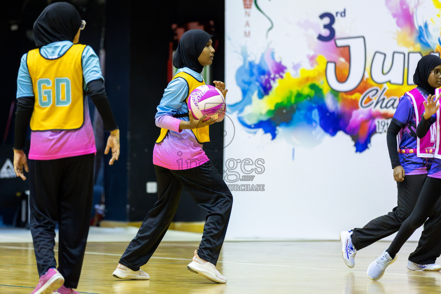 Netkids B vs N Sports academy B (U13) in Day 1 of 3rd Junior Championship - Netball association of Maldives, held at Social Center on 19th January 2025 . Photos by Shuu Abdul Sattar / Images.mv