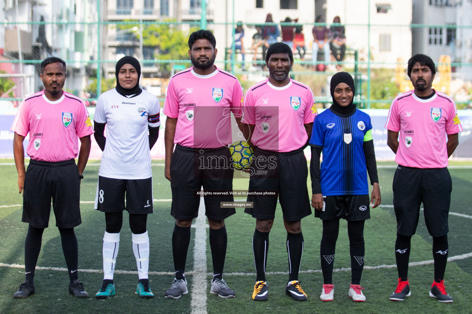 Maldives Ports Limited vs Dhivehi Sifainge Club in the semi finals of 18/30 Women's Futsal Fiesta 2019 on 27th April 2019, held in Hulhumale Photos: Hassan Simah / images.mv