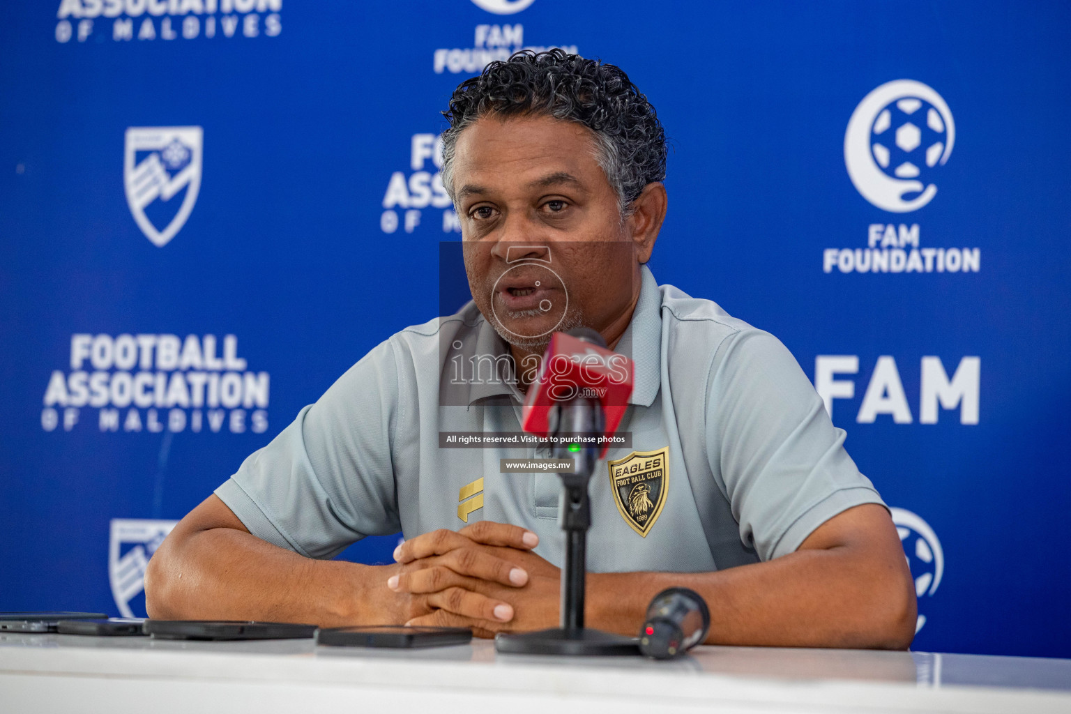 Charity Shield 2023 Pre Match Press Conference held in National Football Stadium, Male', Maldives Photos: Nausham Waheed / Images.mv