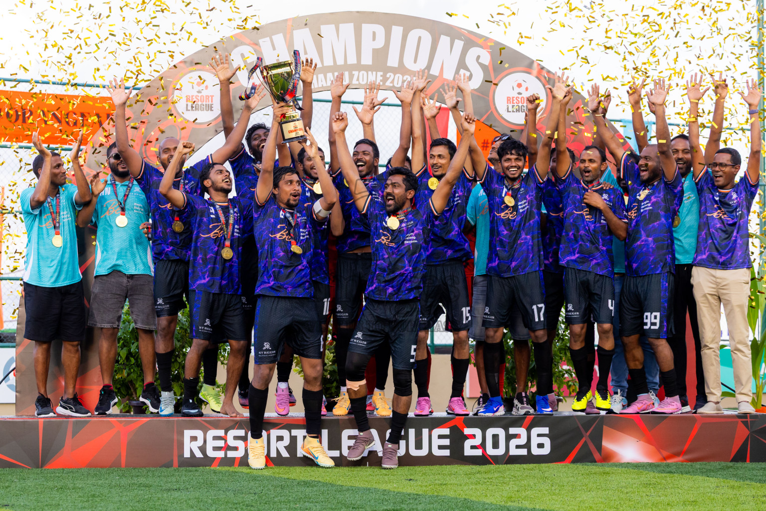 ST Regis vs Velavaru in the Final of Resort League 2026 (Dhaalu Zone) was held on Monday , 8th June 2026 in Angsana Velaavaru Maldives Resort, Photos: Nausham Waheed , Ahmed Vishal / images.mv