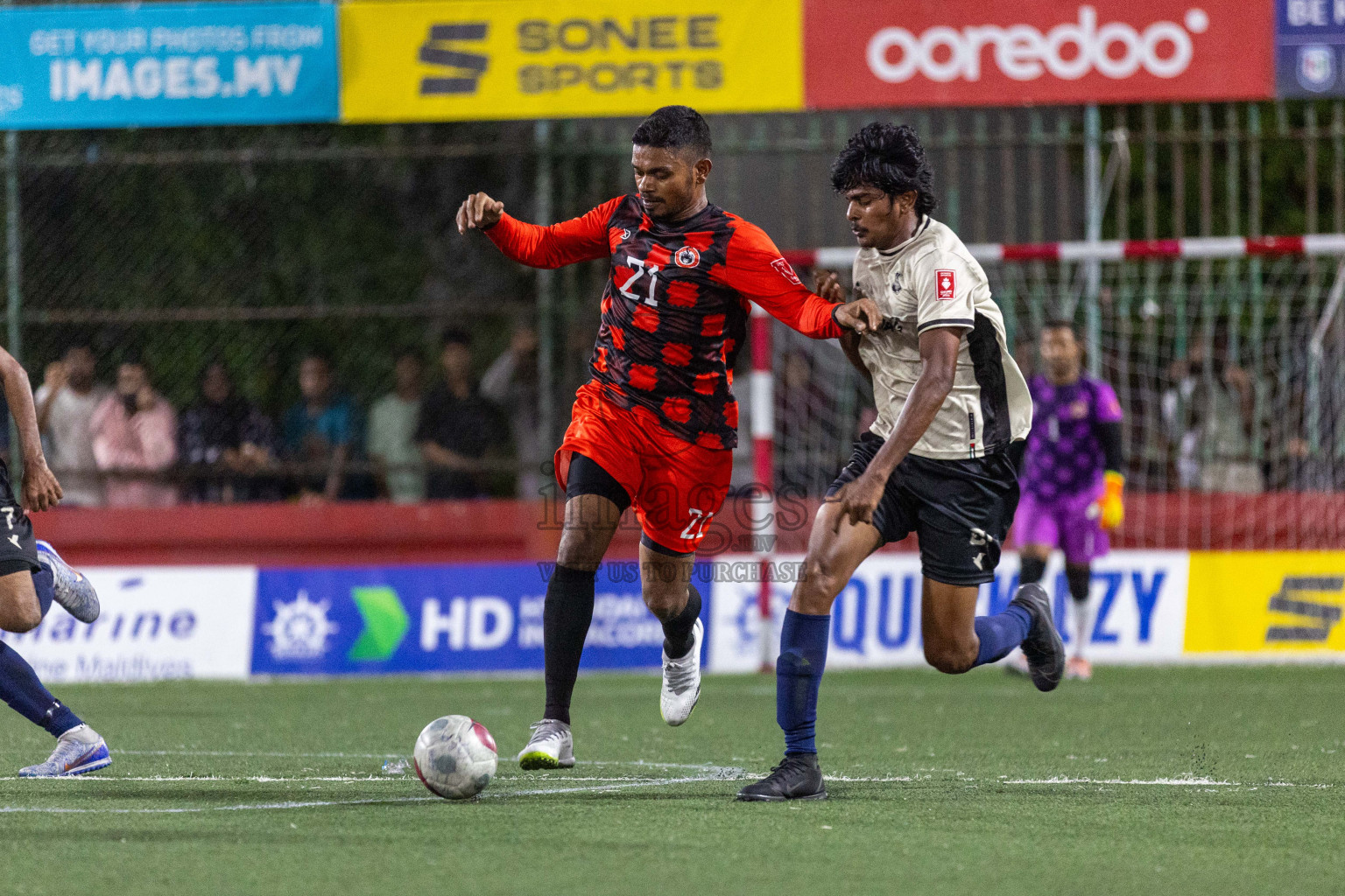 Lh Hinnavaru vs Lh Kurendhoo in Day 21 of Golden Futsal Challenge 2024 was held on Sunday , 4th February 2024 in Hulhumale', Maldives Photos: Nausham Waheed / images.mv