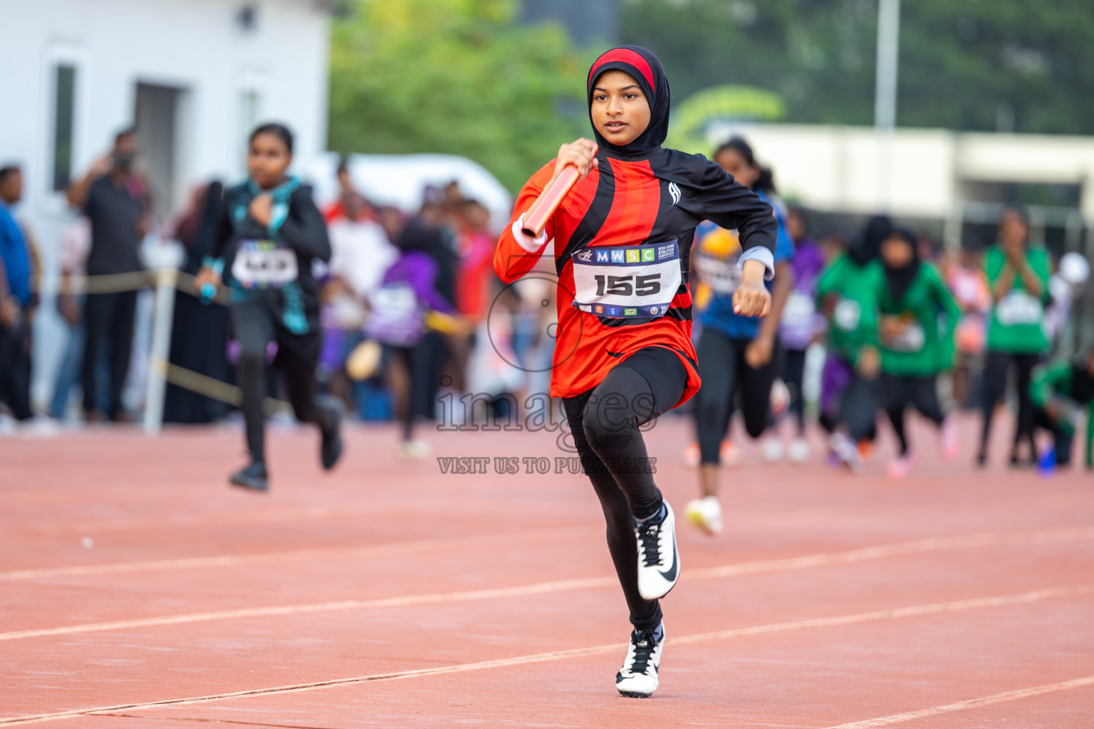 Day 5 of MWSC Interschool Athletics Championships 2024 held in Hulhumale Running Track, Hulhumale, Maldives on Wednesday, 13th November 2024. Photos by: Ismail Thoriq / Images.mv