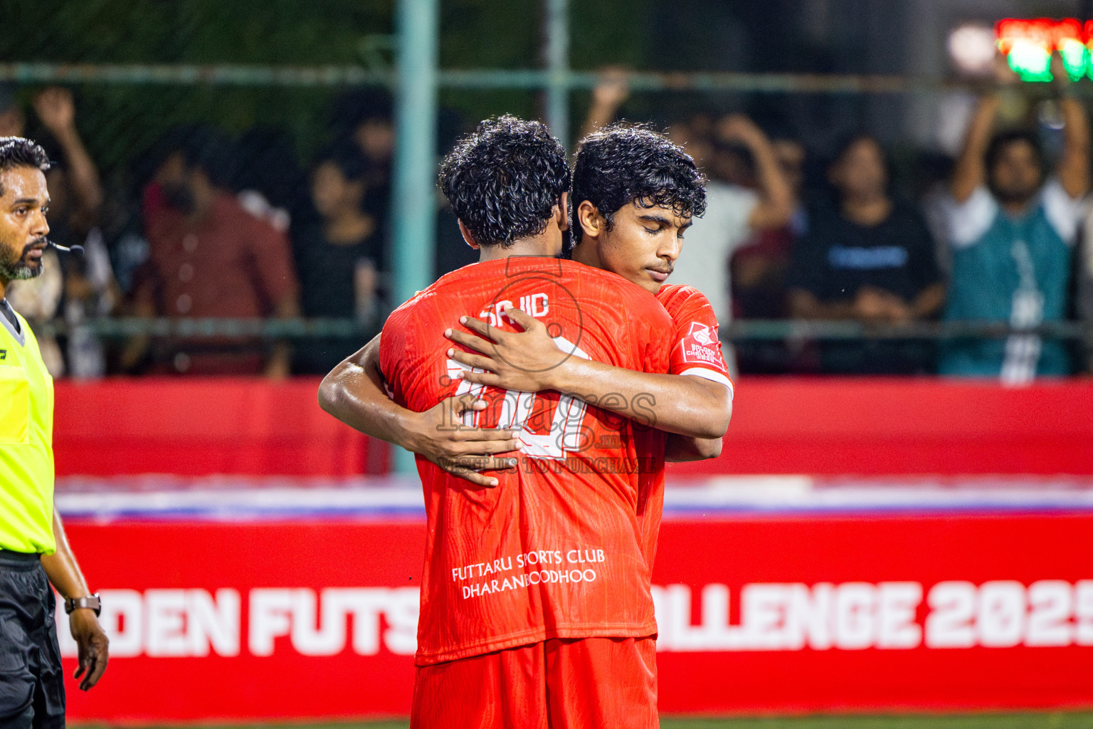 F Dharanboodhoo VS F Nilandhoo in Day 7 of Golden Futsal Challenge 2025 was held on Saturday, 11th January 2025, in Hulhumale', Maldives Photos: Nausham Waheed / images.mv
