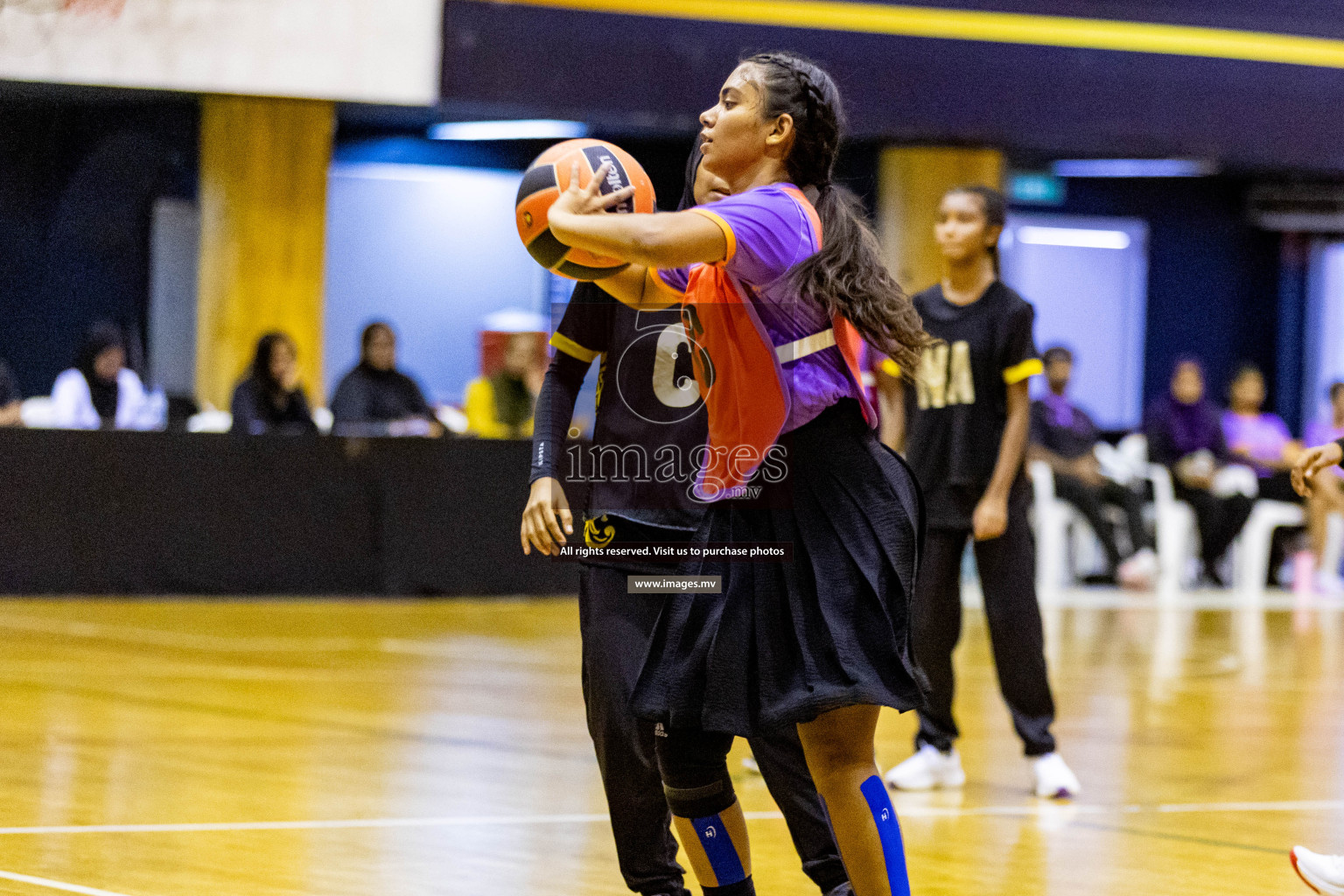 Day 9 of 24th Interschool Netball Tournament 2023 was held in Social Center, Male', Maldives on 4th November 2023. Photos: Hassan Simah / images.mv