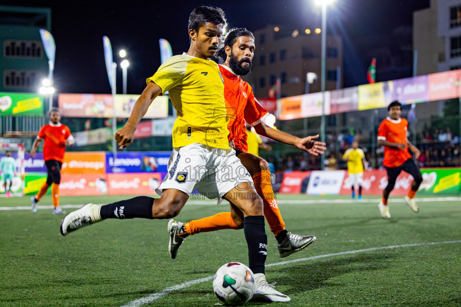 Dhiraagu vs RRC in Quarter Finals of Club Maldives Cup 2024 held in Rehendi Futsal Ground, Hulhumale', Maldives on Friday, 11th October 2024. Photos: Nausham Waheed / images.mv