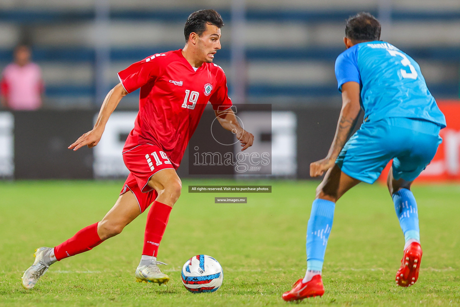 Lebanon vs India in the Semi-final of SAFF Championship 2023 held in Sree Kanteerava Stadium, Bengaluru, India, on Saturday, 1st July 2023. Photos: Nausham Waheed / images.mv