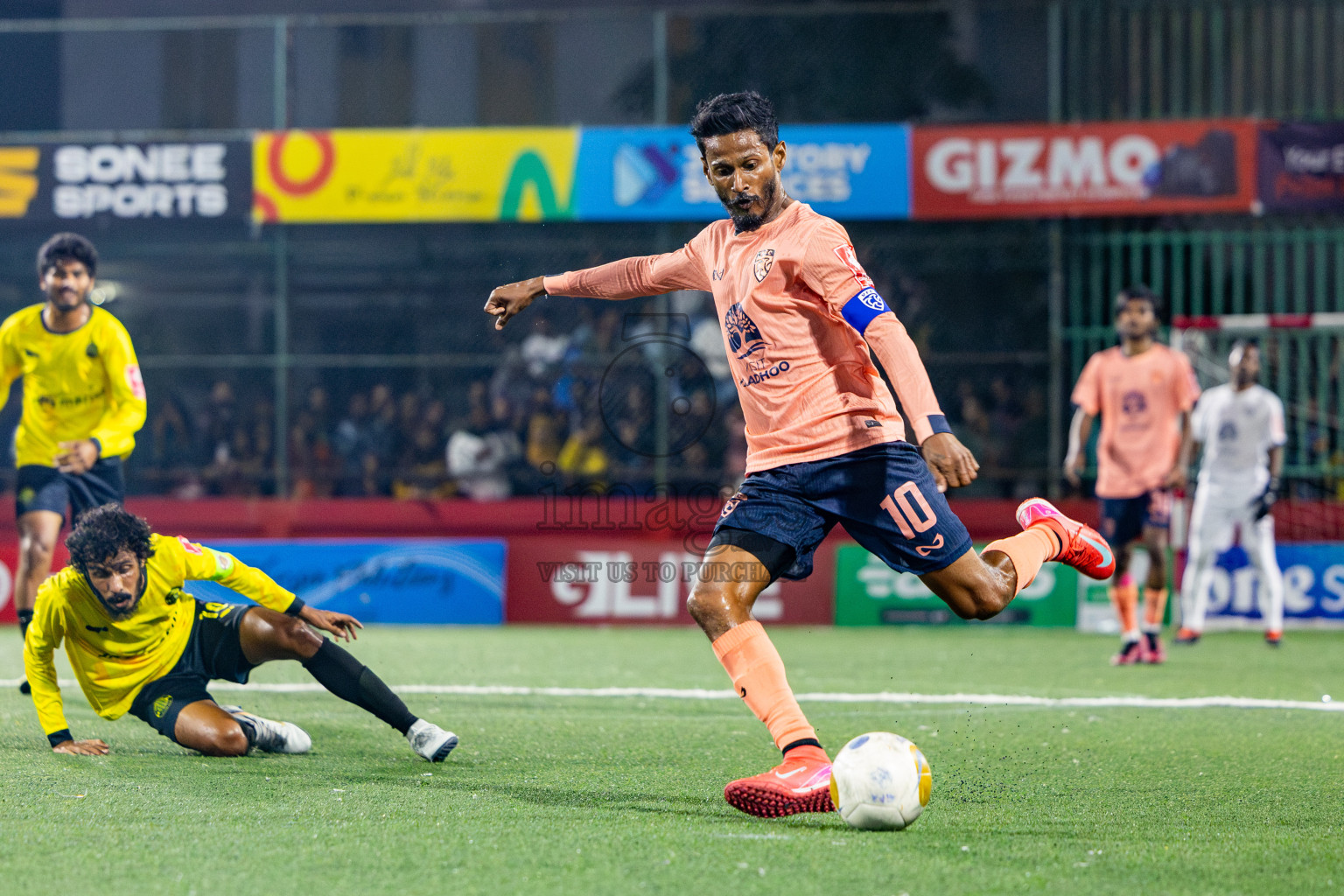 GDh Vaadhoo vs GDh Gadhdhoo in Gaafu Dhaal Atoll Final in Day 24 of Golden Futsal Challenge 2025 was held on Tuesday , 28th January 2025, in Hulhumale', Maldives. Photos: Nausham Waheed / images.mv