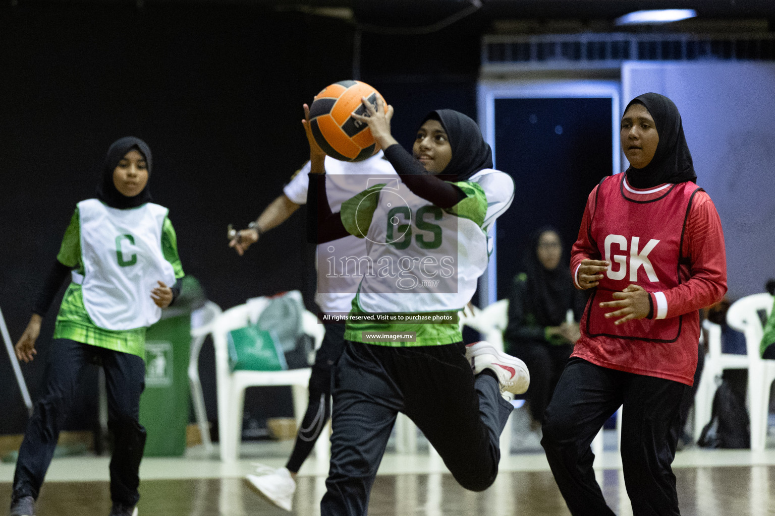 Day 9 of 24th Interschool Netball Tournament 2023 was held in Social Center, Male', Maldives on 4th November 2023. Photos: Hassan Simah / images.mv