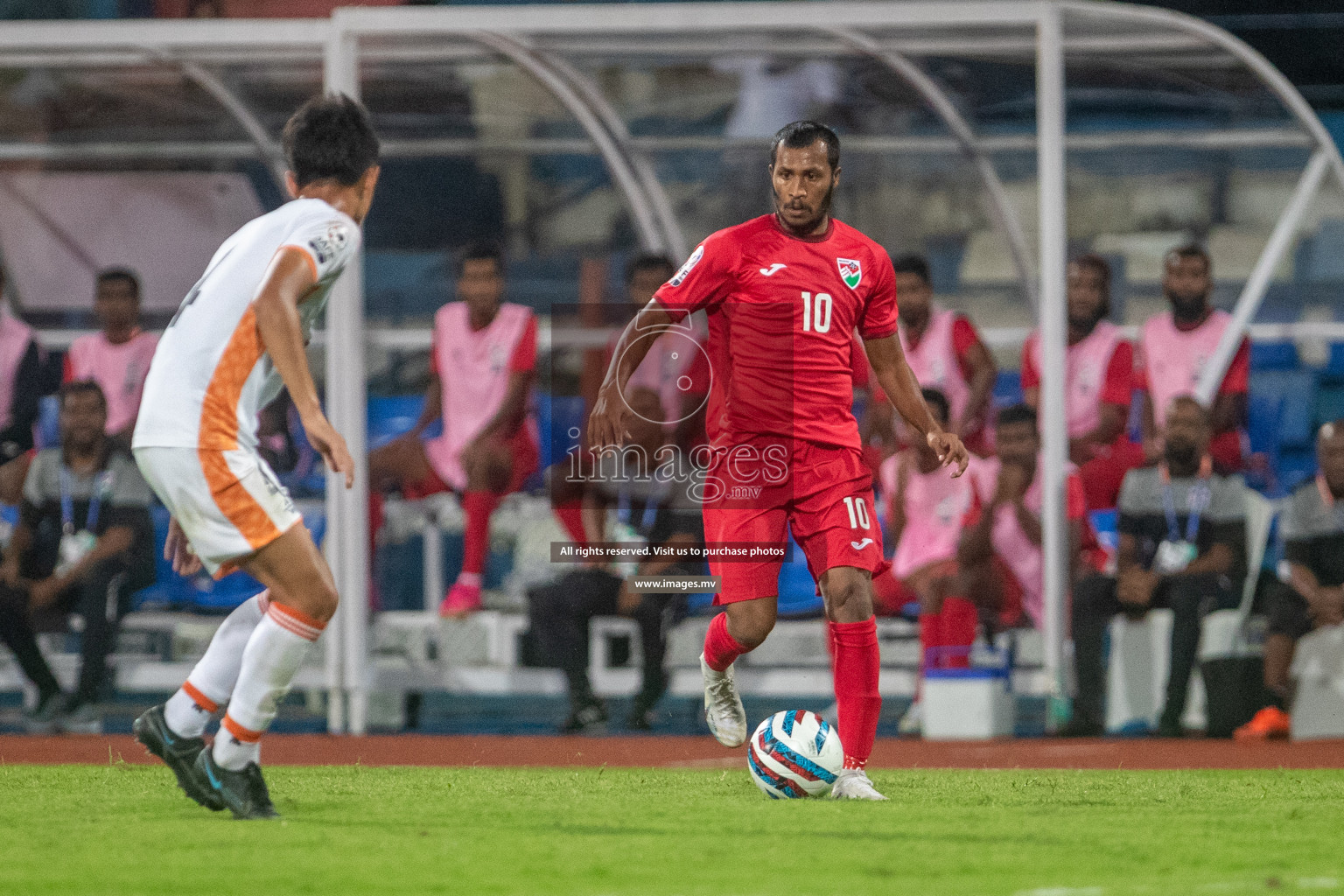 Maldives vs Bhutan in SAFF Championship 2023 held in Sree Kanteerava Stadium, Bengaluru, India, on Wednesday, 22nd June 2023. Photos: Nausham Waheed / images.mv