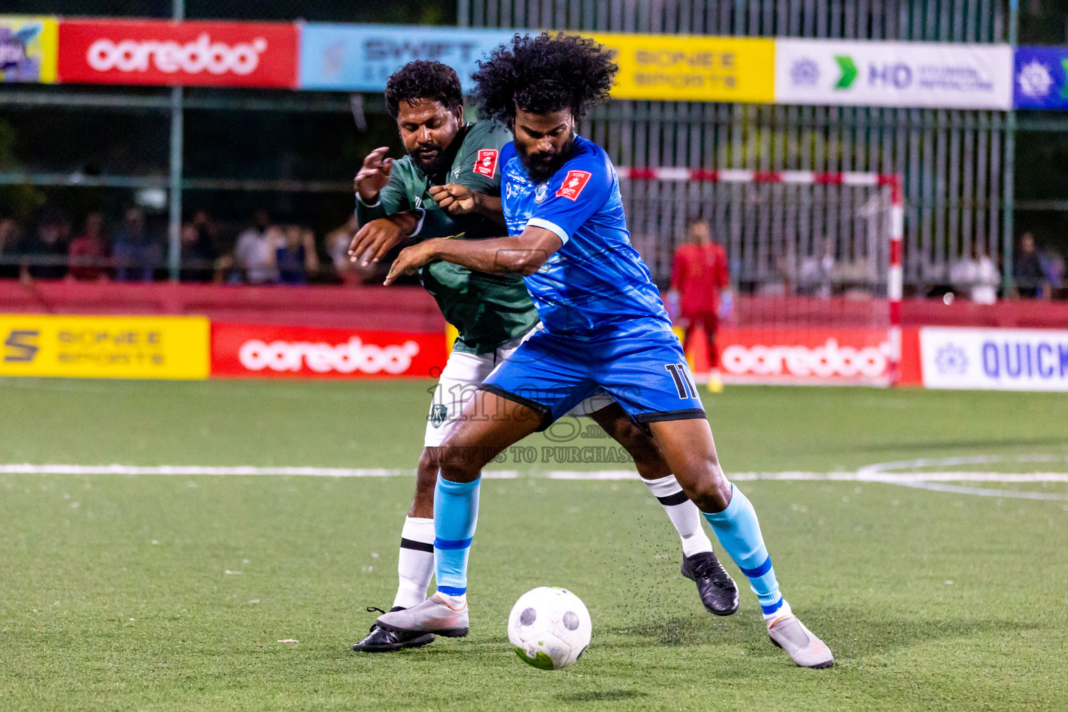 N Miladhoo vs N Maafaru in Day 6 of Golden Futsal Challenge 2024 was held on Saturday, 20th January 2024, in Hulhumale', Maldives Photos: Hassan Simah / images.mv