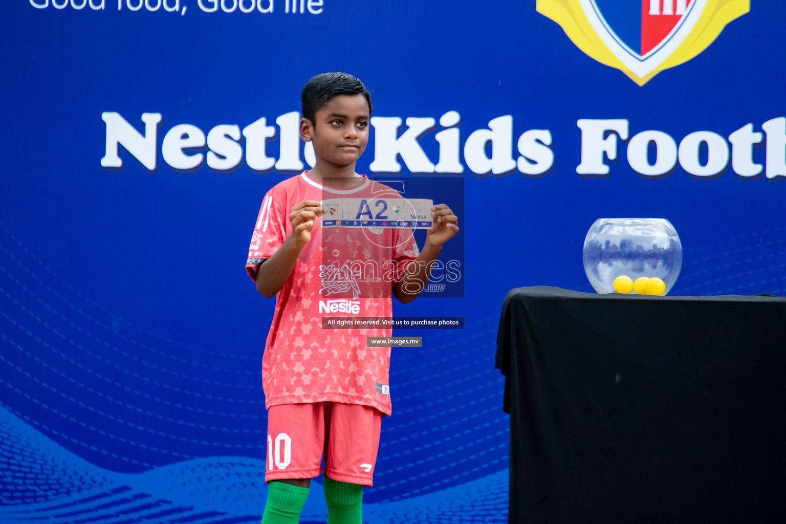 Draw Ceremony of Nestle' Kids Football Fiesta 2023 held in Artificial Beach, Male', Maldives on Saturday, 7th October 2023