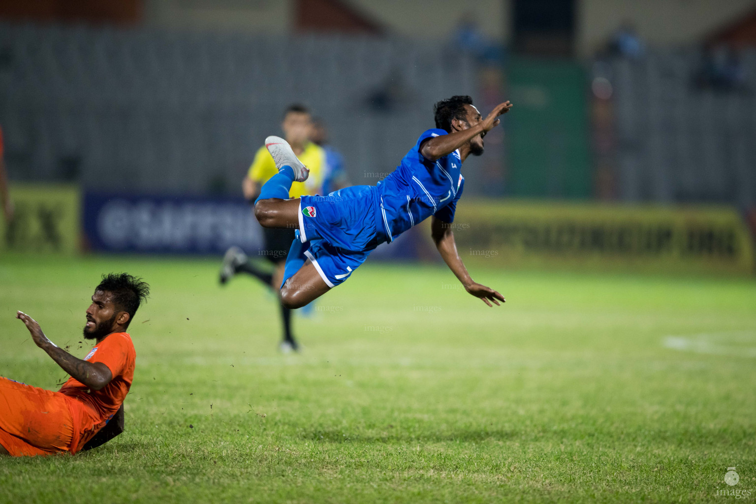 Maldives vs India in SAFF Suzuki Cup 2018 in Dhaka, Bangladesh, Sunday, September 9, 2018. (Images.mv Photo/ Hussain Sinan)