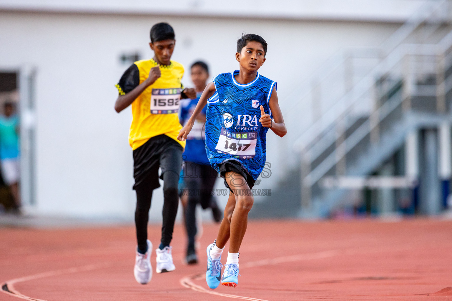 Day 1 of MWSC Interschool Athletics Championships 2024 held in Hulhumale Running Track, Hulhumale, Maldives on Saturday, 9th November 2024. Photos by: Ismail Thoriq / Images.mv