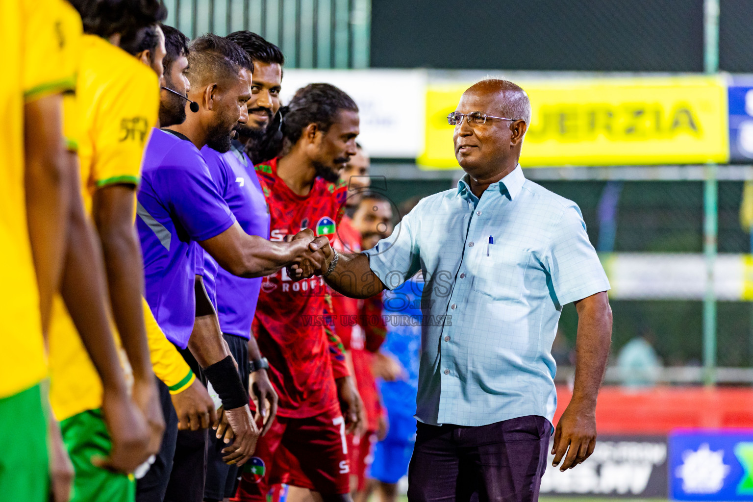 GDh Vaadhoo vs GDh Thinadhoo in Day 27 of Golden Futsal Challenge 2024 was held on Saturday , 10th February 2024 in Hulhumale', Maldives Photos: Nausham Waheed / images.mv