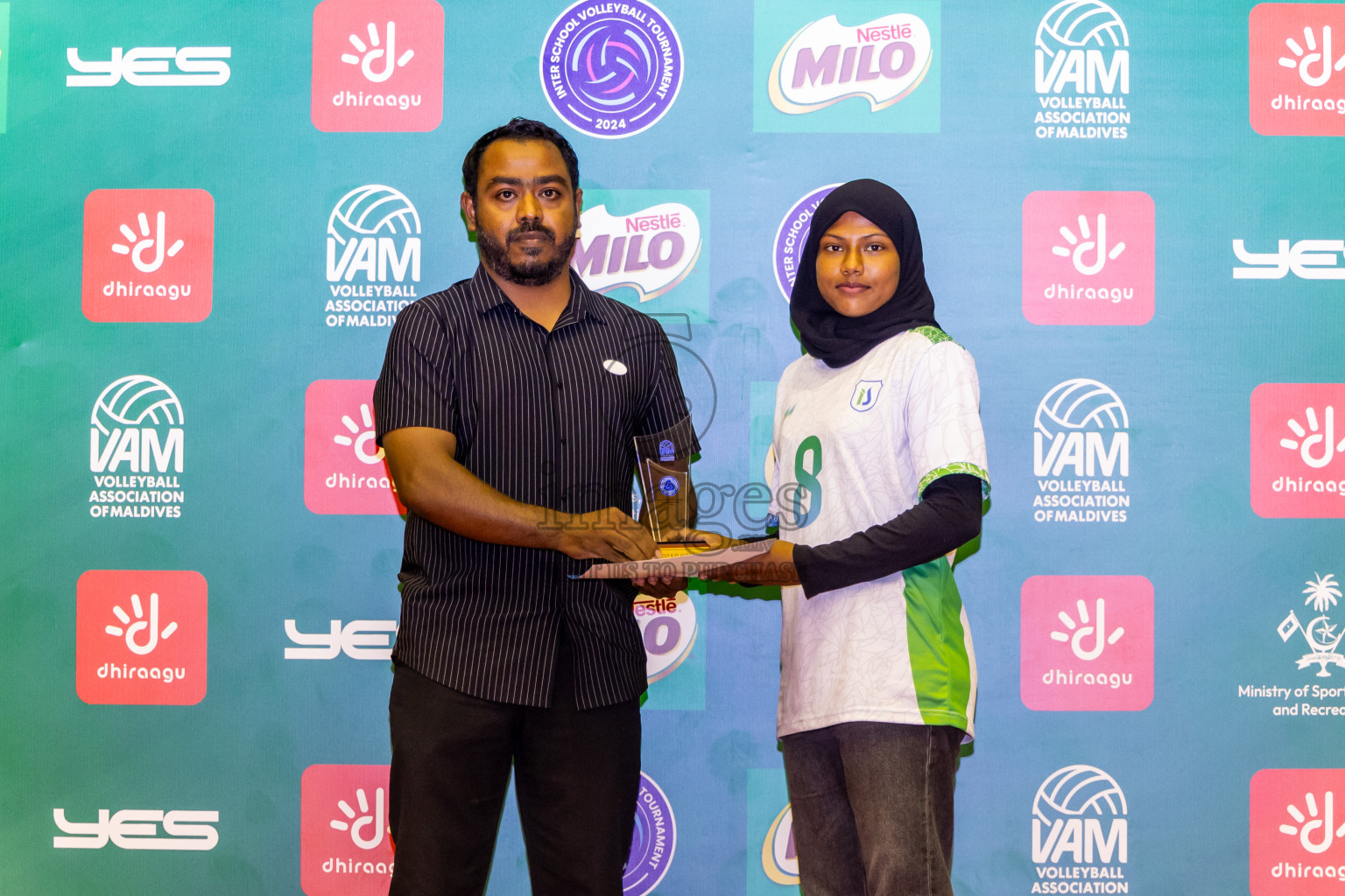 Finals of Interschool Volleyball Tournament 2024 was held in Social Center at Male', Maldives on Friday, 6th December 2024. Photos: Nausham Waheed / images.mv