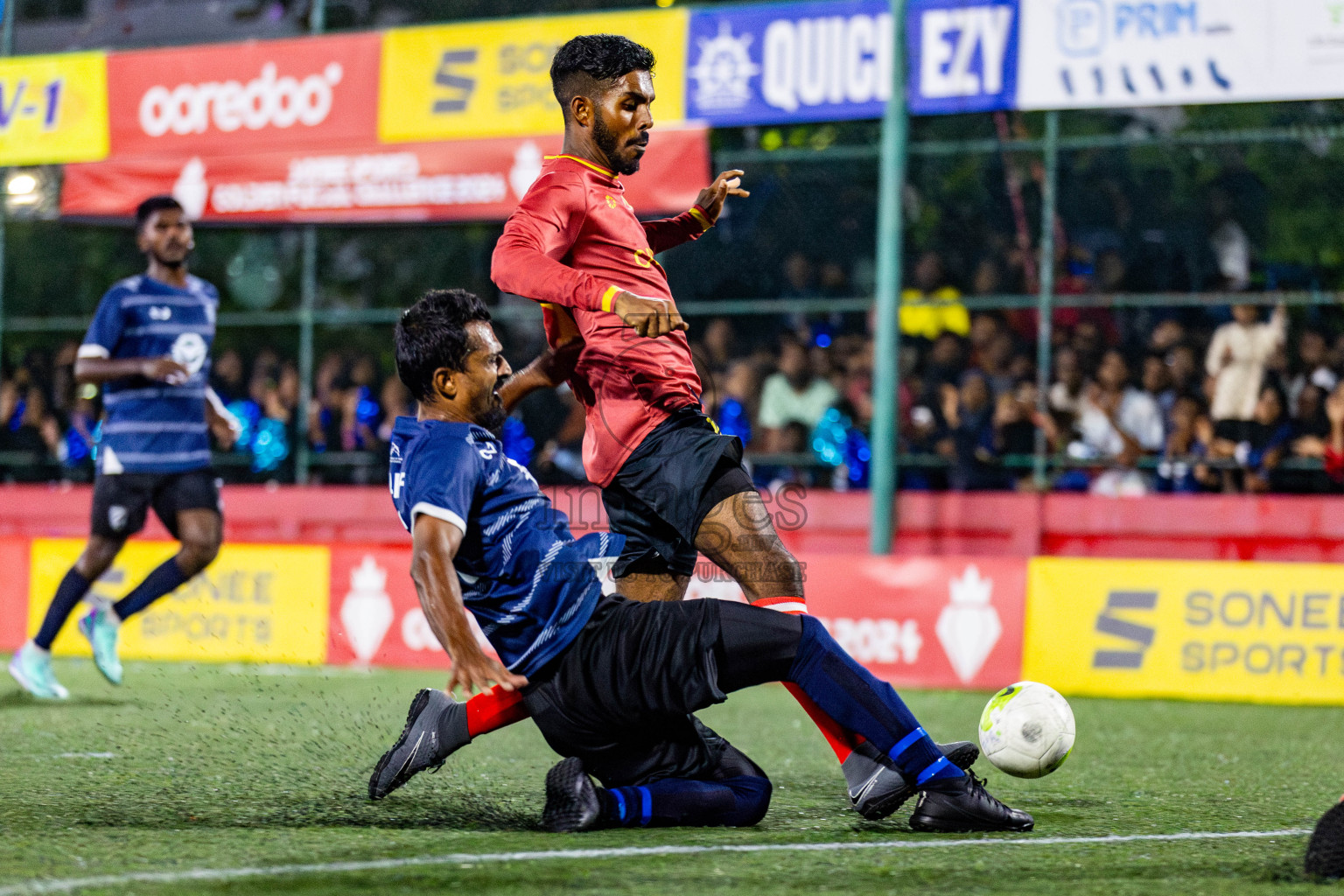 K Gaafaru vs Dh Kudahuvadhoo in Quarter Finals of Golden Futsal Challenge 2024 which was held on Friday, 1st March 2024, in Hulhumale', Maldives Photos: Nausham Waheed / images.mv