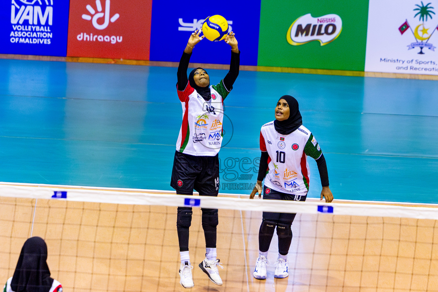 Police Club vs Huraa Community Club in Day 6 of Women's Division of VAM Cup 2025 held in Male', Maldives on Monday, 14th April 2025 at Social Center Indoor Hall Photos By: Nausham Waheed / images.mv