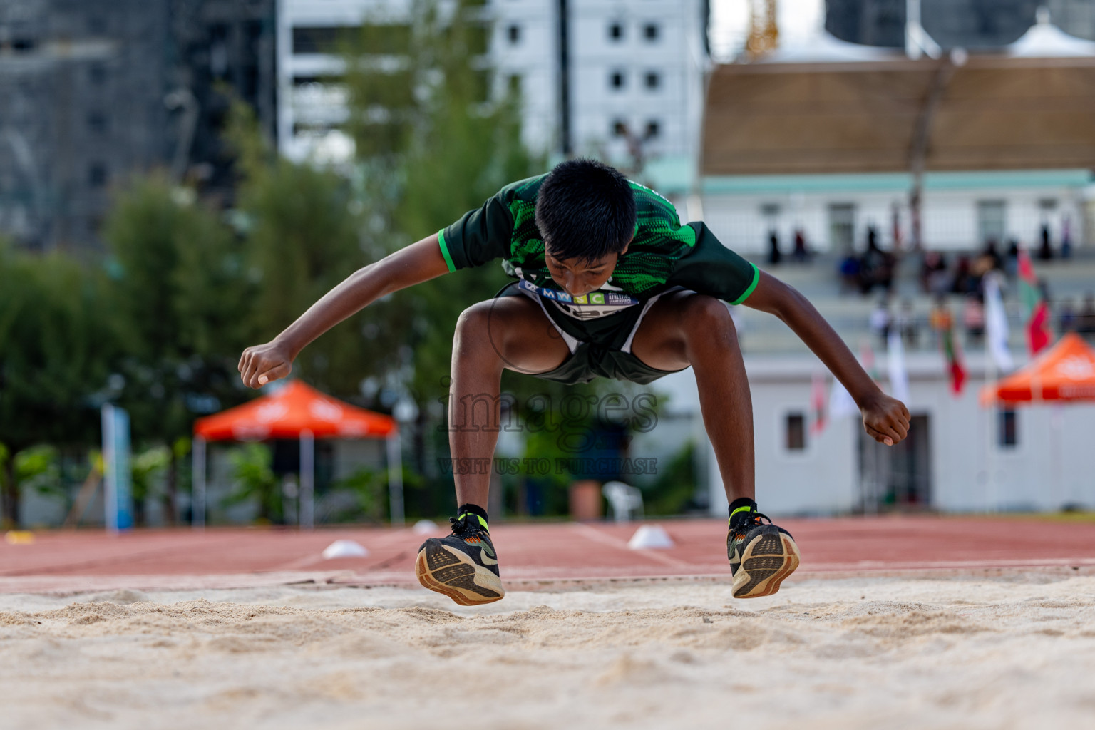 Day 1 of MWSC Interschool Athletics Championships 2024 held in Hulhumale Running Track, Hulhumale, Maldives on Saturday, 9th November 2024. 
Photos by: Hassan Simah / Images.mv