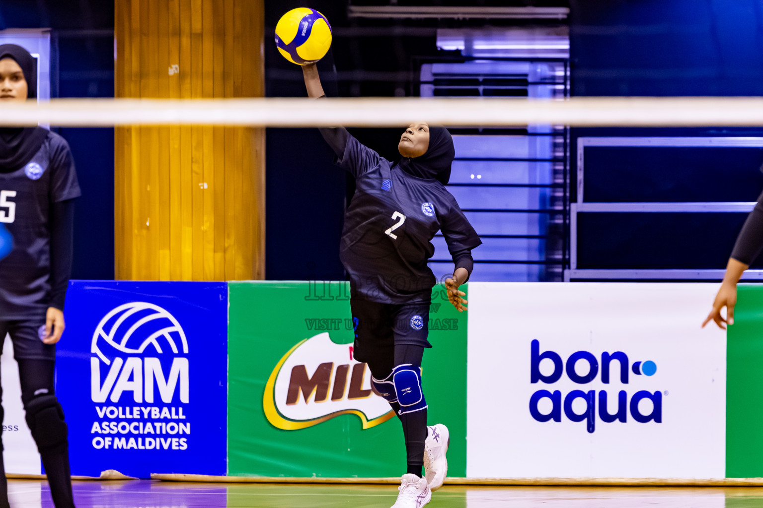 Male' City Team 1 vs Male' City Team 3 in the Finals of MILO Raajje Volley Junior Championship 2025 (U19 Girls) was held in Social Center Indoor Hall, Maldives on Sunday, 28th September 2025. Photos: Nausham Waheed / images.mv