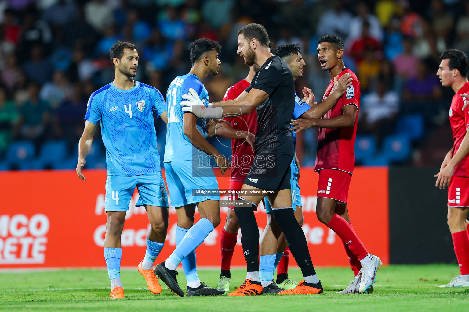 Lebanon vs India in the Semi-final of SAFF Championship 2023 held in Sree Kanteerava Stadium, Bengaluru, India, on Saturday, 1st July 2023. Photos: Nausham Waheed, Hassan Simah / images.mv