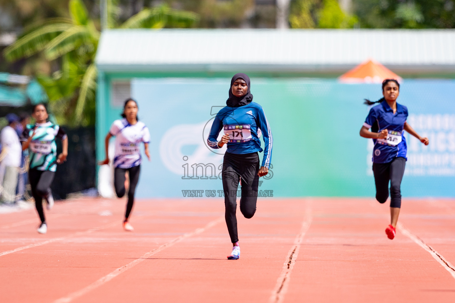 Day 3 of MWSC Interschool Athletics Championships 2024 held in Hulhumale Running Track, Hulhumale, Maldives on Monday, 11th November 2024. 
Photos by: Hassan Simah / Images.mv