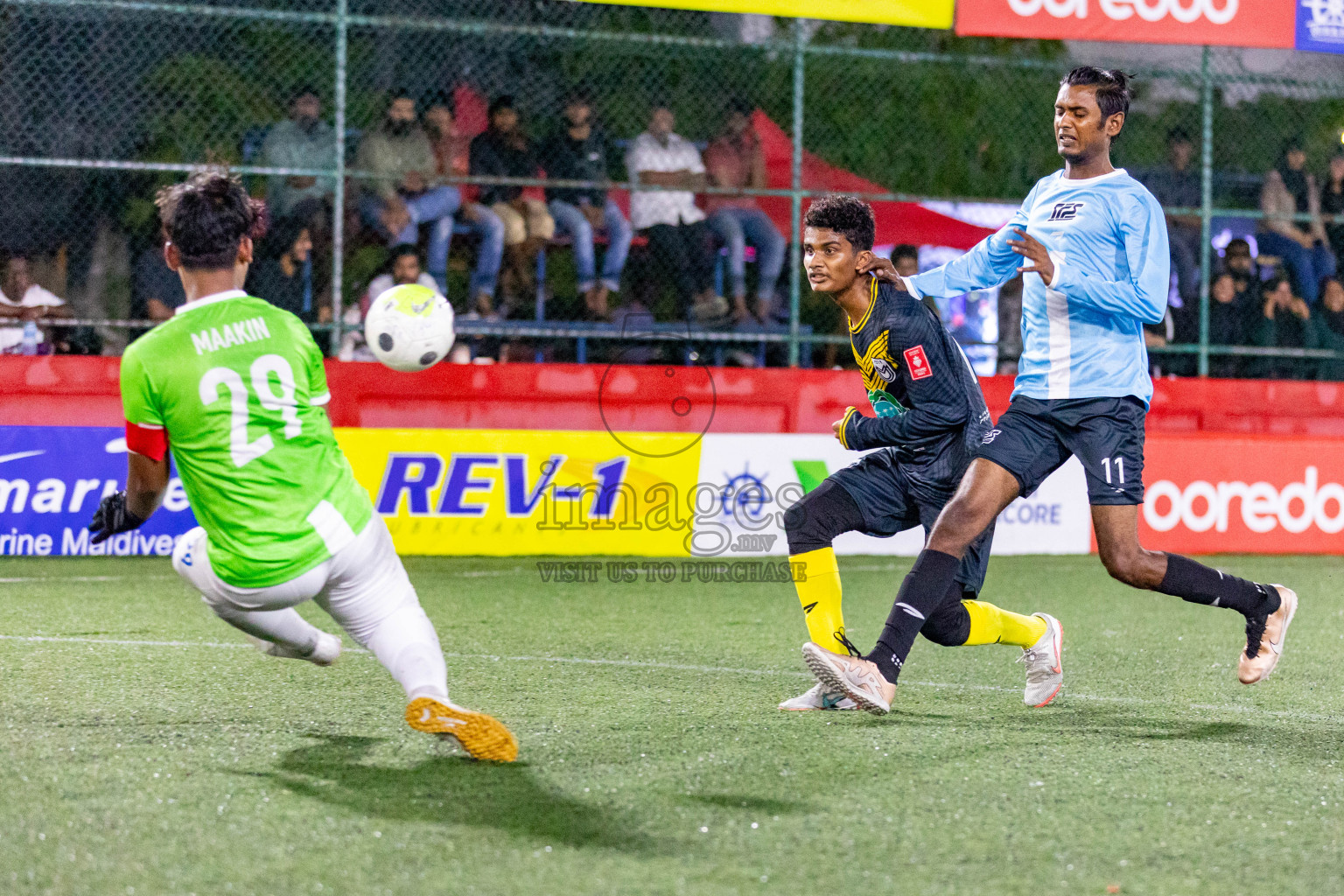 F Magoodhoo vs F Feeali in Day 17 of Golden Futsal Challenge 2024 was held on Wednesday, 31st January 2024, in Hulhumale', Maldives Photos: Hassan Simah / images.mv