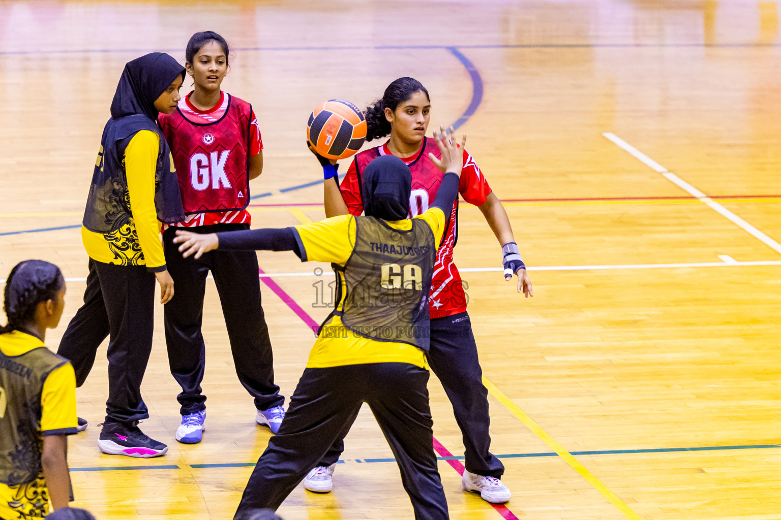 Day 12 of 25th Inter-School Netball Tournament was held in Social Center at Male', Maldives on Thursday, 22nd August 2024. Photos: Nausham Waheed / images.mv