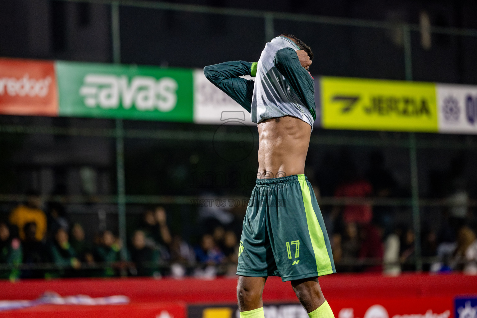 Th. Kinbidhoo VS Th. Dhiyamigili in Day 18 of Golden Futsal Challenge 2025 was held on Wednesday, 22nd January 2025, in Hulhumale', Maldives. Photos: Nausham Waheed / images.mv