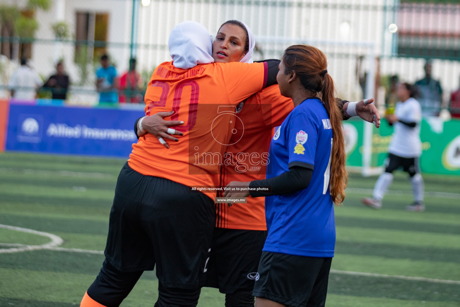 Maldives Ports Limited vs Dhivehi Sifainge Club in the semi finals of 18/30 Women's Futsal Fiesta 2019 on 27th April 2019, held in Hulhumale Photos: Hassan Simah / images.mv