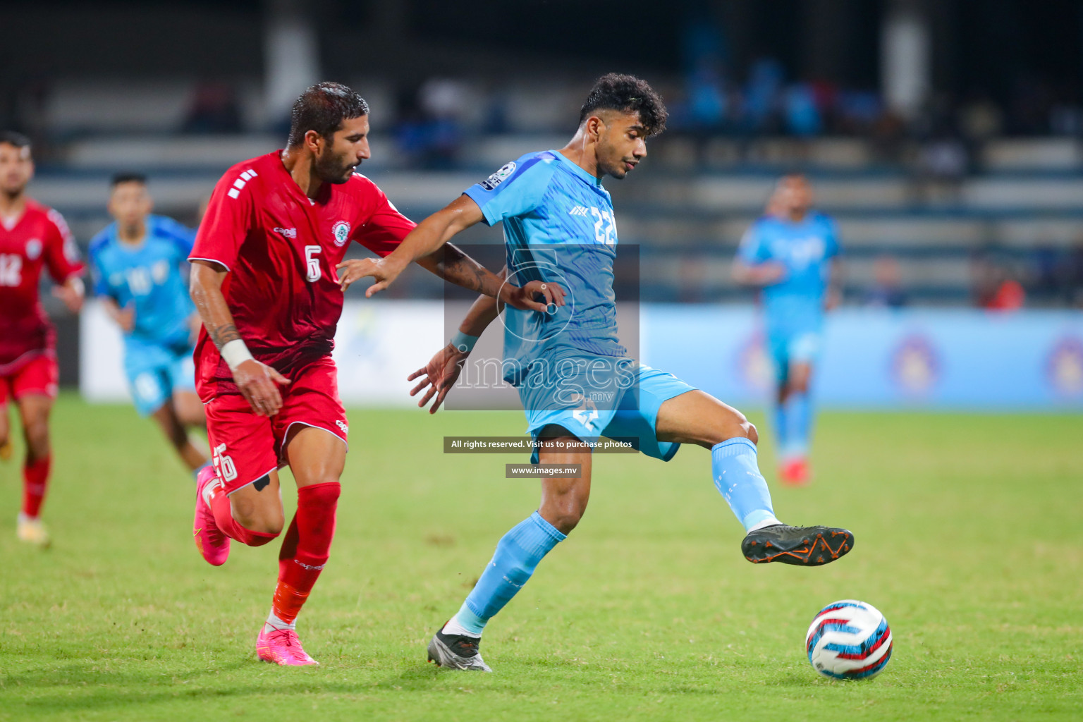 Lebanon vs India in the Semi-final of SAFF Championship 2023 held in Sree Kanteerava Stadium, Bengaluru, India, on Saturday, 1st July 2023. Photos: Nausham Waheed, Hassan Simah / images.mv