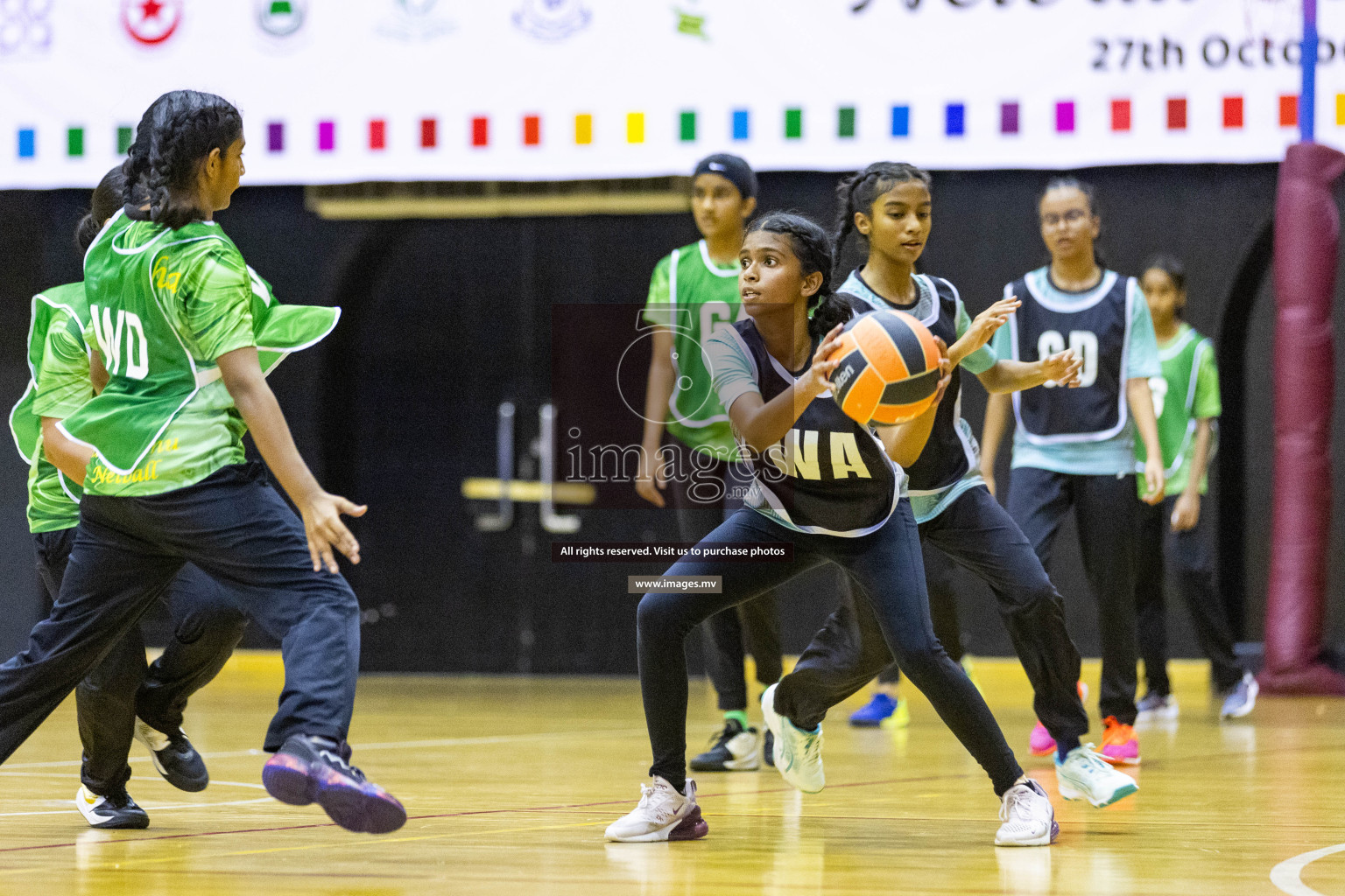 Day 10 of 24th Interschool Netball Tournament 2023 was held in Social Center, Male', Maldives on 5th November 2023. Photos: Nausham Waheed / images.mv