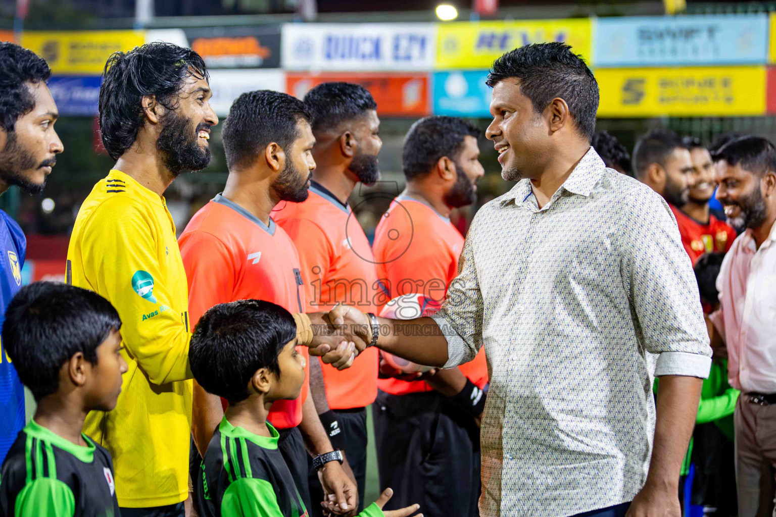 L. Gan VS B. Eydhafushi in the Finals of Golden Futsal Challenge 2024 which was held on Thursday, 7th March 2024, in Hulhumale', Maldives. 
Photos: Hassan Simah / images.mv