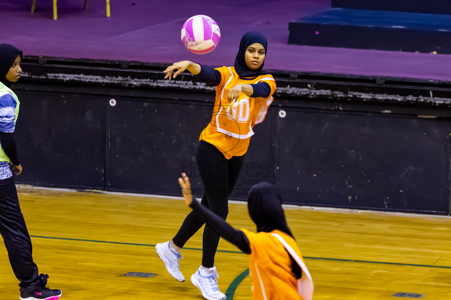 SC Skylark vs Youth United SC in Day 5 of 24th Milo Netball Association Championship held in Social Center at Male', Maldives on Friday, 5th September 2025. Photos: Nausham Waheed / images.mv