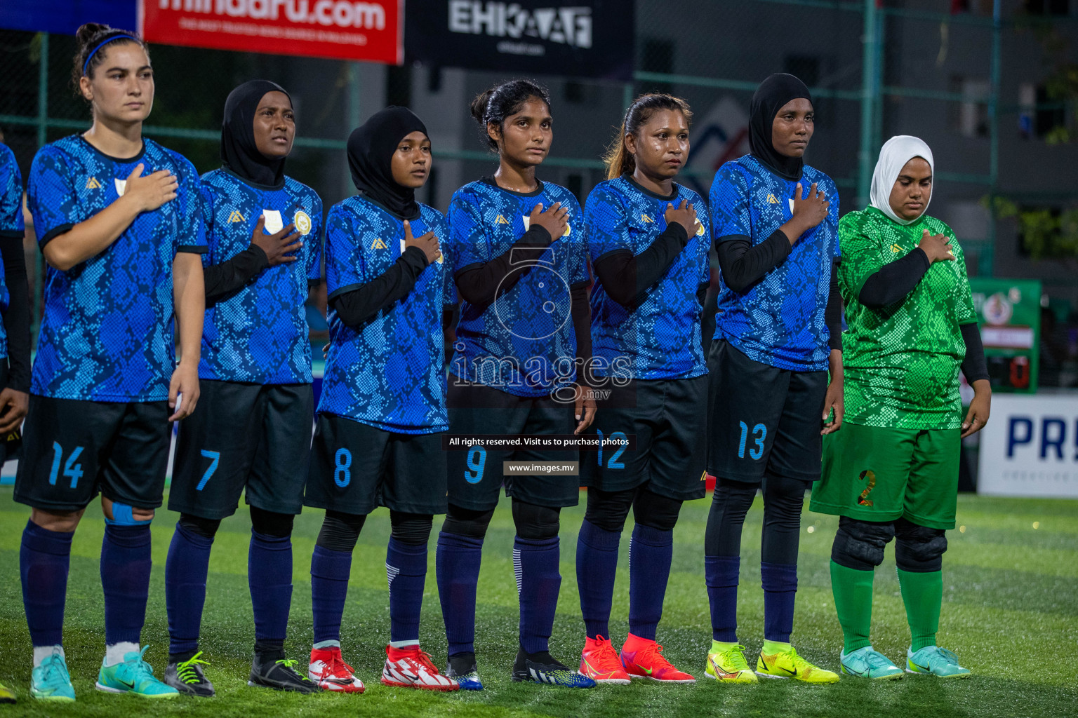 MPL vs Police Club in the Semi Finals of 18/30 Women's Futsal Fiesta 2021 held in Hulhumale, Maldives on 14th December 2021. Photos: Ismail Thoriq / images.mv