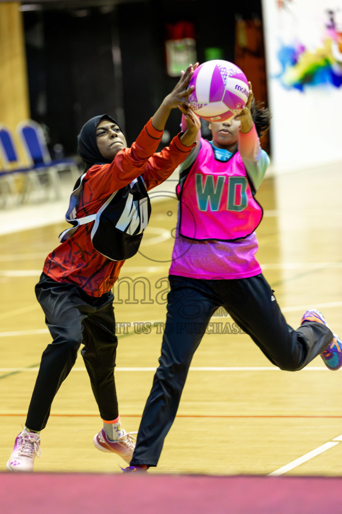 Young Netters A vs AIS Netball Academy in Day 5 of 3rd Netball Junior Championship, held at Social Center on Thursday 23rd January 2025 . Photos: Shuu Abdul Sattar / images.mv