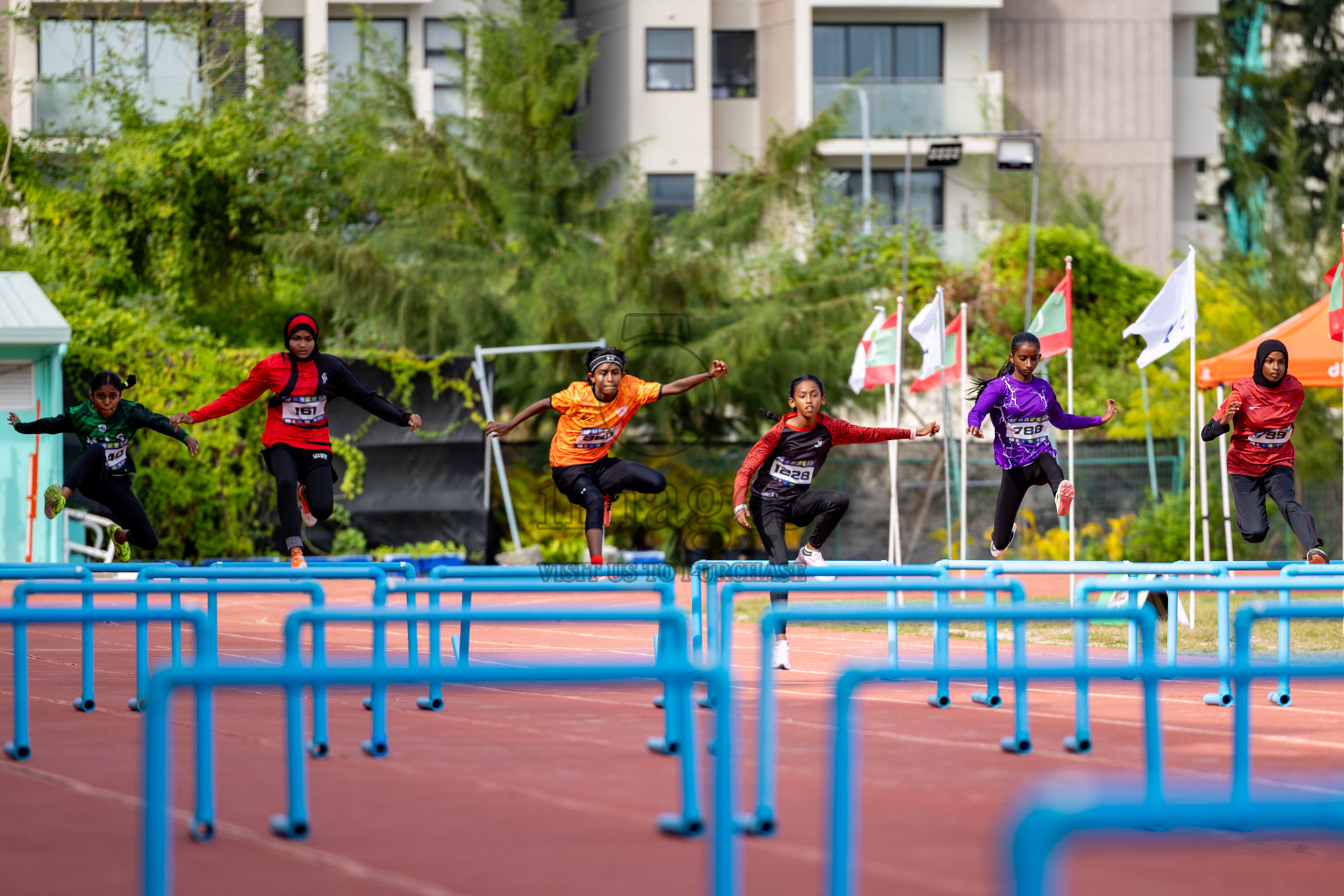 Day 2 of MWSC Interschool Athletics Championships 2024 held in Hulhumale Running Track, Hulhumale, Maldives on Sunday, 10th November 2024. 
Photos by: Hassan Simah / Images.mv