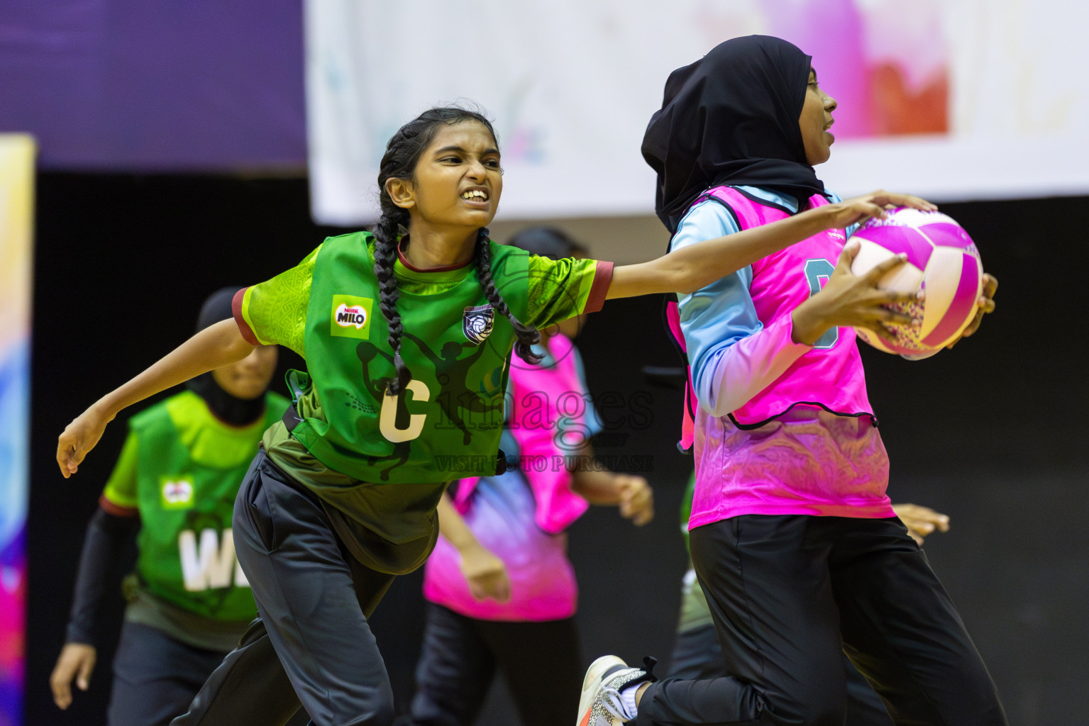 Young netter A vd Fionti sports academy in Day 3 of 3rd Netball Junior Championship, held at Social Center on Wednesday 22nd January 2025 . Photos: Shuu Abdul Sattar / images.mv