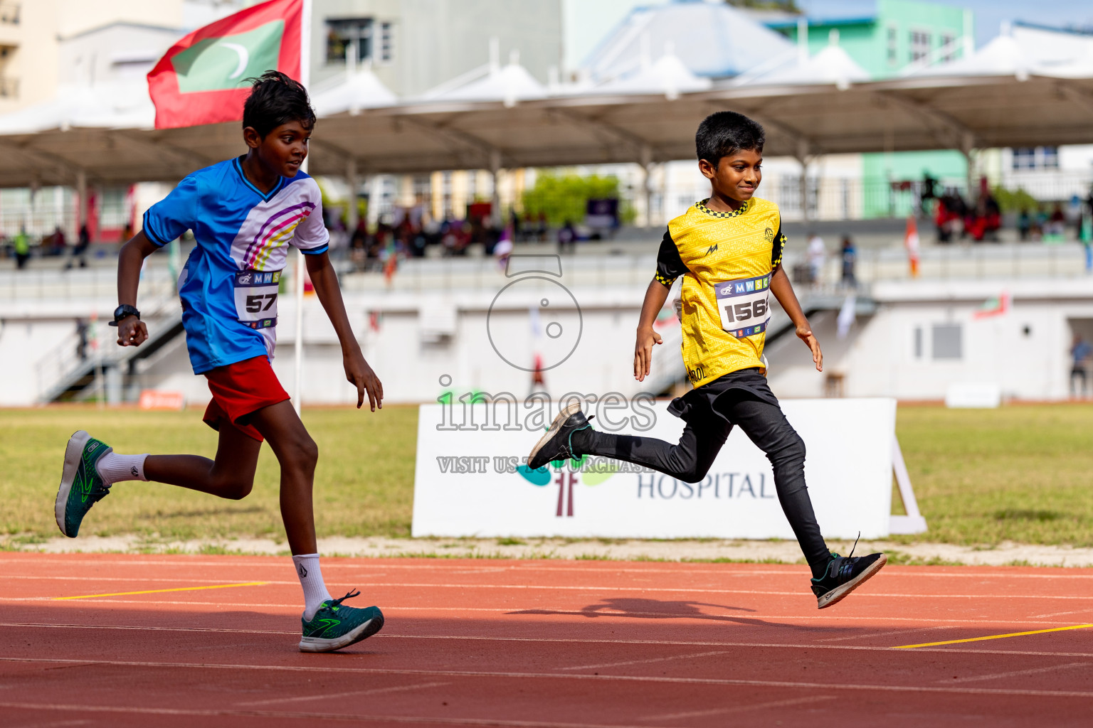 Day 2 of MWSC Interschool Athletics Championships 2024 held in Hulhumale Running Track, Hulhumale, Maldives on Sunday, 10th November 2024. 
Photos by: Hassan Simah / Images.mv